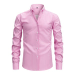 Stretch Button-Down Long Sleeve Shirt for Men - Pink
