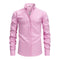 Stretch Button-Down Long Sleeve Shirt for Men - Pink
