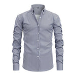 Stretch Button-Down Long Sleeve Shirt for Men - Grey