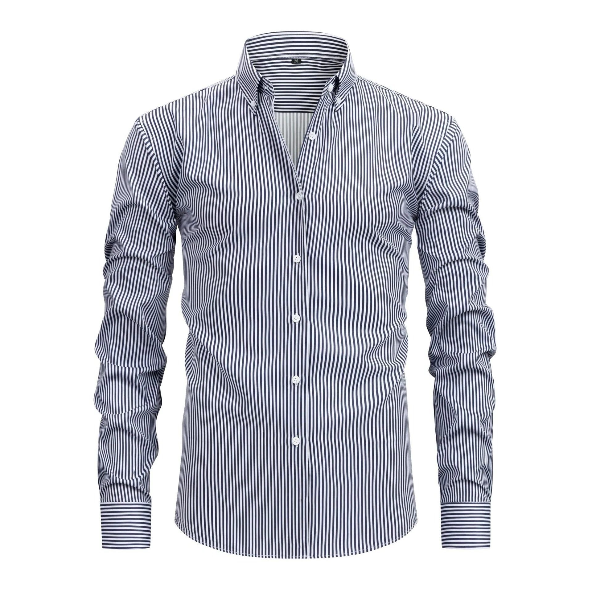 Stretch Button-Down Long Sleeve Shirt for Men - Grey