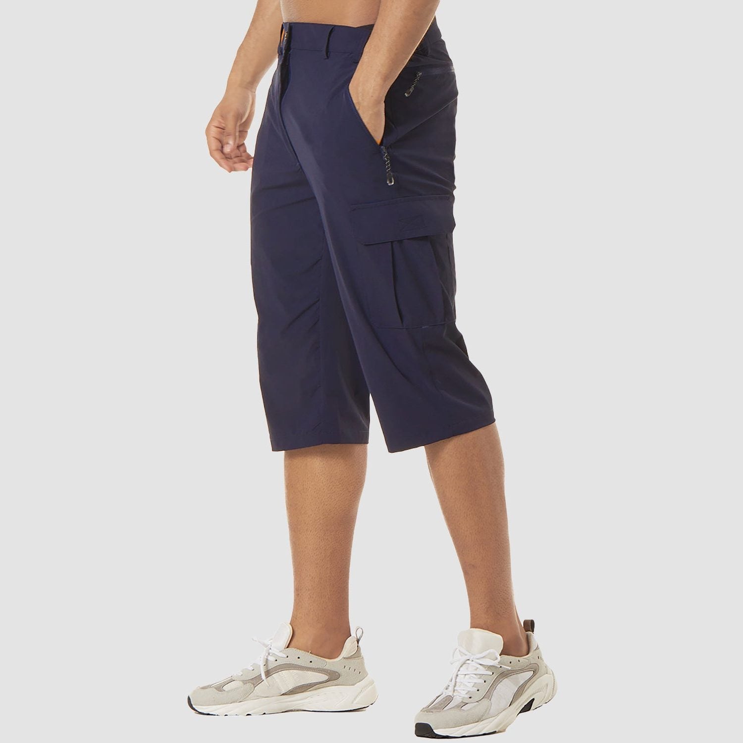Stretch Fit Cargo Shorts with Welt Pockets for Men - View 11