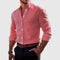 Striped Button-Down Long Sleeve Shirt for Men - Red