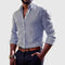 Striped Button-Down Long Sleeve Shirt for Men - Blue