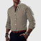 Striped Button-Down Long Sleeve Shirt for Men - Yellow