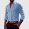 Striped Button-Down Long Sleeve Shirt for Men - Light Blue