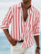 Striped Button-Down Shirt for Men - Red