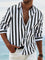 Striped Button-Down Shirt for Men - Black