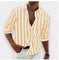 Striped Button-Down Shirt for Men - Yellow