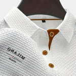 Textured Button-Down Polo Shirt for Men