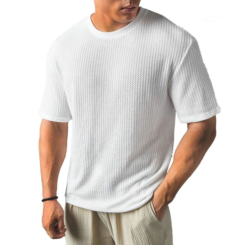Textured Crew Neck T-Shirt for Men