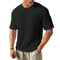Textured Crew Neck T-Shirt for Men - Black