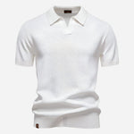 Textured Knit Polo Shirt for Men