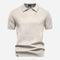 Textured Knit Polo Shirt for Men - Off White