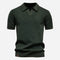 Textured Knit Polo Shirt for Men - Army Green