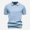 Textured Knit Polo Shirt for Men - Teal Blue