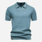 Textured Knit Polo Shirt for Men - Blue