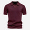 Textured Knit Polo Shirt for Men - Wine Red