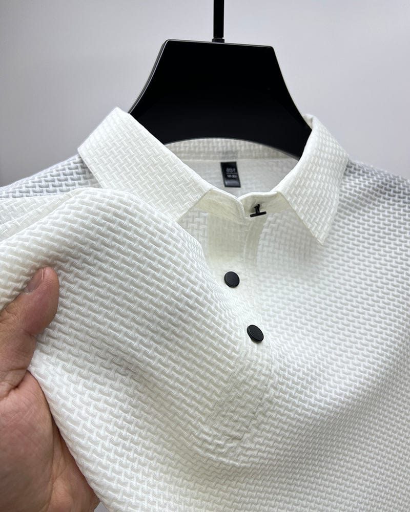 Textured Polo Shirt for Men - White