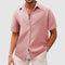 Textured Short Sleeve Button-Down Shirt for Men