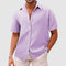 Textured Short Sleeve Button-Down Shirt for Men - Purple