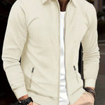 Textured Zip-Up Overshirt for Men