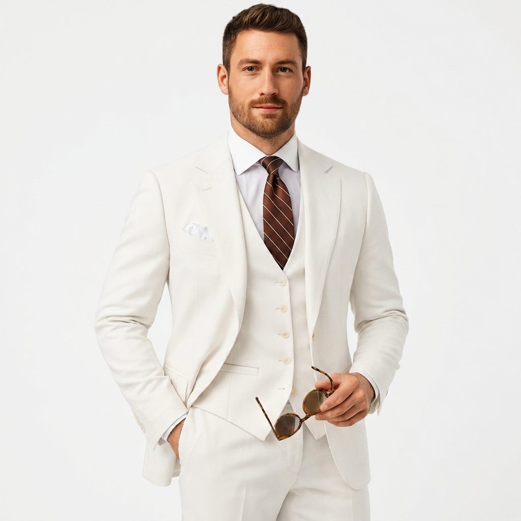 Three-Piece Double-Breasted Blazer Set for Men - View 17