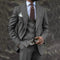 Three-Piece Double-Breasted Blazer Set for Men - Dark Gray