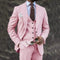 Three-Piece Double-Breasted Blazer Set for Men - Pink