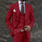 Three-Piece Double-Breasted Blazer Set for Men - Red