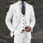 Three-Piece Double-Breasted Blazer Set for Men - White