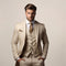 Three-Piece Double-Breasted Suit for Men - Beige
