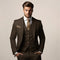 Three-Piece Double-Breasted Suit for Men - Coffee