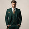 Three-Piece Double-Breasted Suit for Men - Turquoise Green