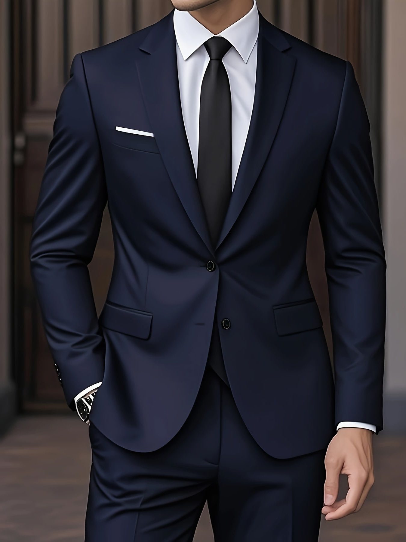 Two-Button Notch Lapel Suit for Men - View 12