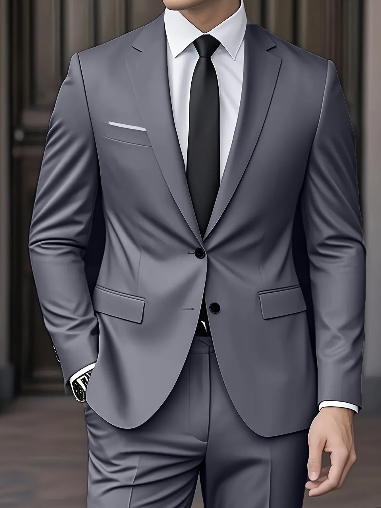 Two-Button Notch Lapel Suit for Men - View 18
