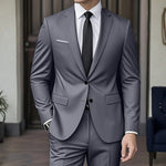 Two-Button Notch Lapel Suit for Men - Gray