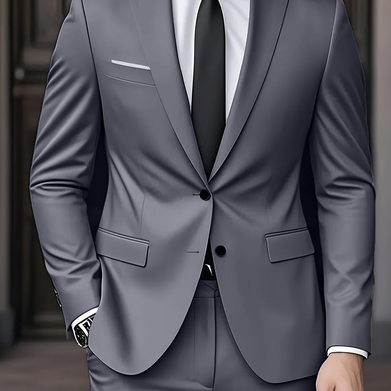 Two-Button Notch Lapel Suit for Men - View 3