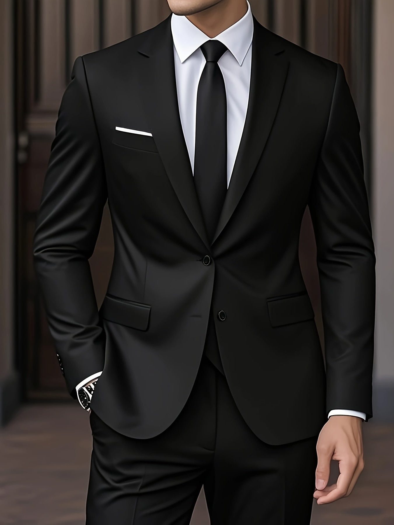 Two-Button Notch Lapel Suit for Men - View 7