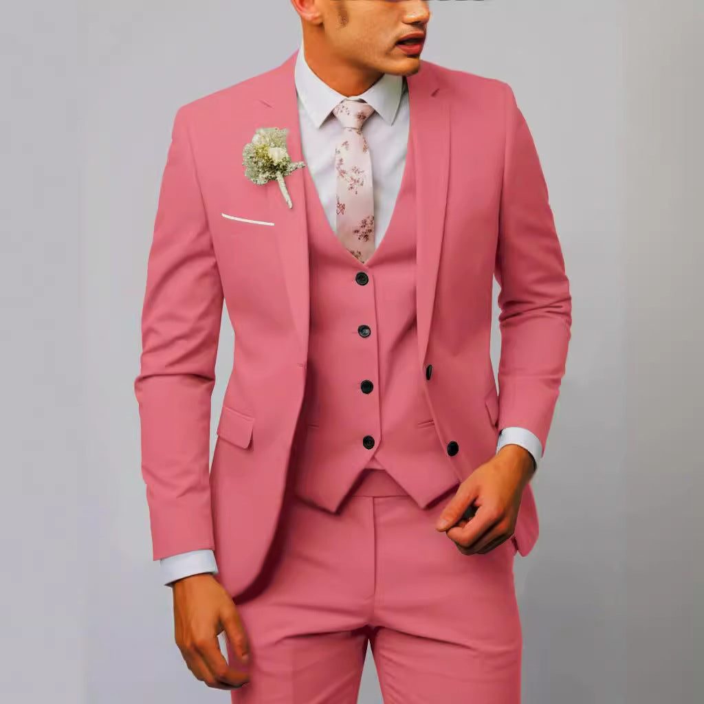 Two-Piece Single-Breasted Blazer Set for Men - Red