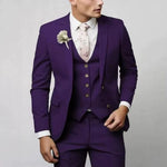 Two-Piece Single-Breasted Blazer Set for Men - Purple