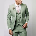 Two-Piece Single-Breasted Blazer Set for Men - Light Green