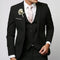 Two-Piece Single-Breasted Blazer Set for Men - Black