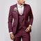 Two-Piece Single-Breasted Blazer Set for Men - Burgundy