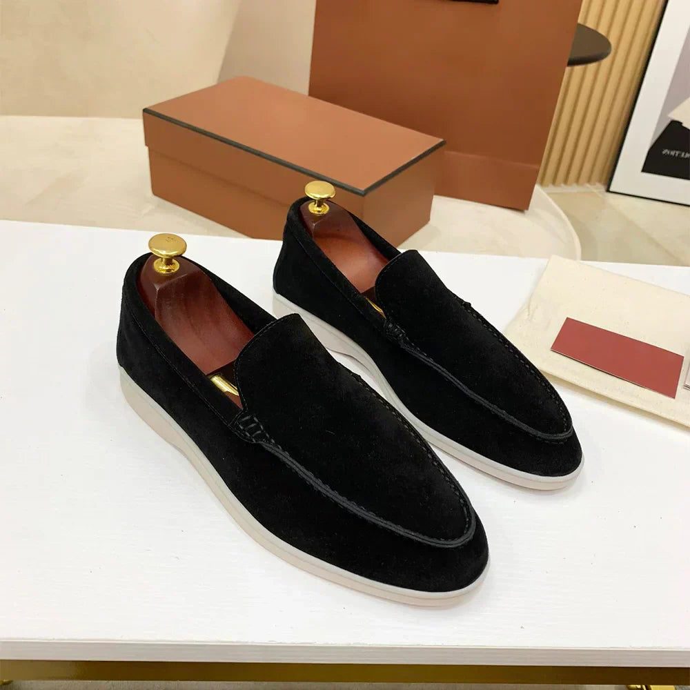 Suede Slip-On Loafer for Men - SCHWARZ