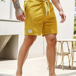 Ribbed Corduroy Shorts with Drawstring for Men - View 12