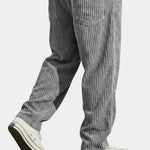 Ribbed Corduroy Straight Leg Trousers for Men