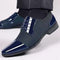 Patent Cap Toe Lace-Up Oxford for Men - Blue
