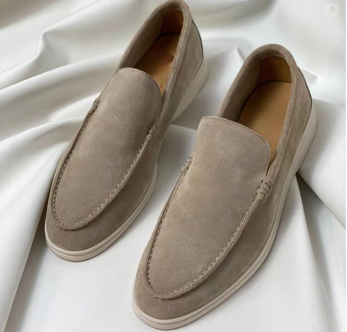 Suede Slip-On Loafer for Men - BEIGE