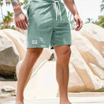 Ribbed Corduroy Shorts with Drawstring for Men - View 16