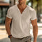 V-Neck Henley Short Sleeve T-Shirt for Men - Grey